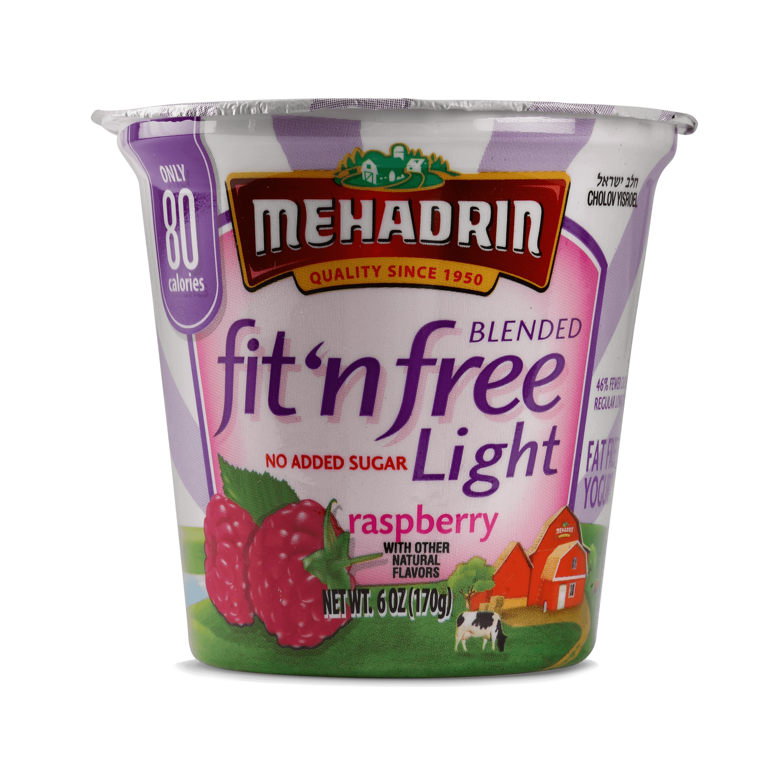 Raspberry Fit ‘n Free Yogurt 6 Oz Mehadrin Dairy 8578