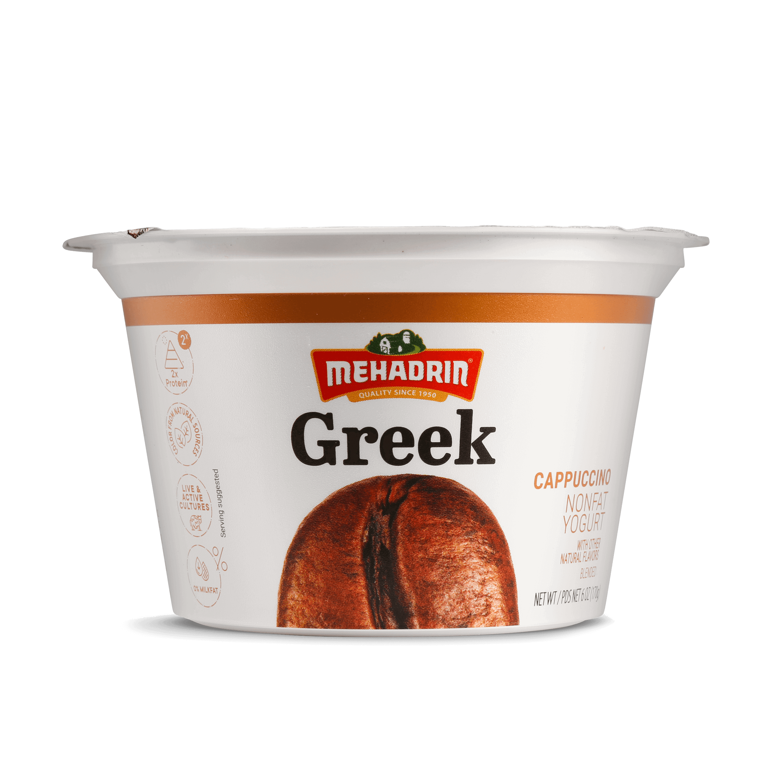 Cappuccino Greek Yogurt 6 Oz Mehadrin Dairy 5492