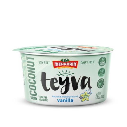 Teyva Coconut Based Yogurt, Vanilla, 5.3 Oz. - Mehadrin Dairy